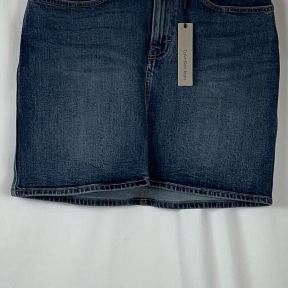 Calvin Klein Medium Wash Boho Hippie Festival Blue Jean Skirt NWT Size 28 - Picture 3 of 10
